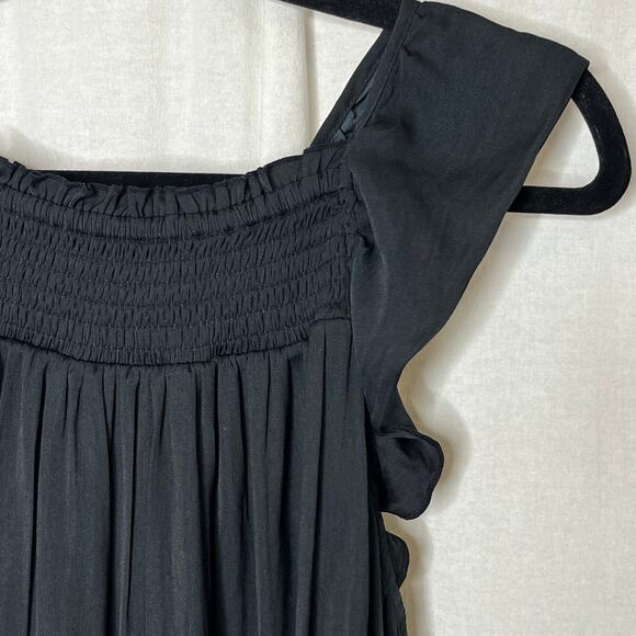 Free People Intimately Want Your Love Black Tie Back Tier Mini Dress Small - Picture 7 of 13